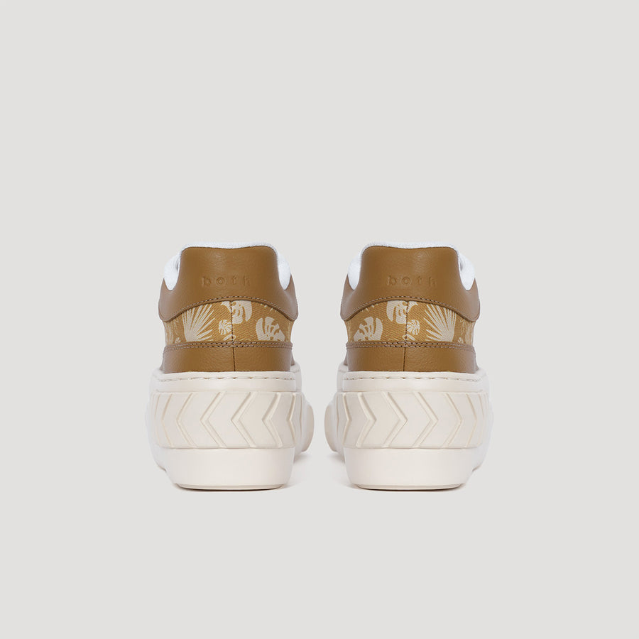 TYRES PLATFORM FOLIAGE PRINT SNEAKER - BROWN/BEIGE