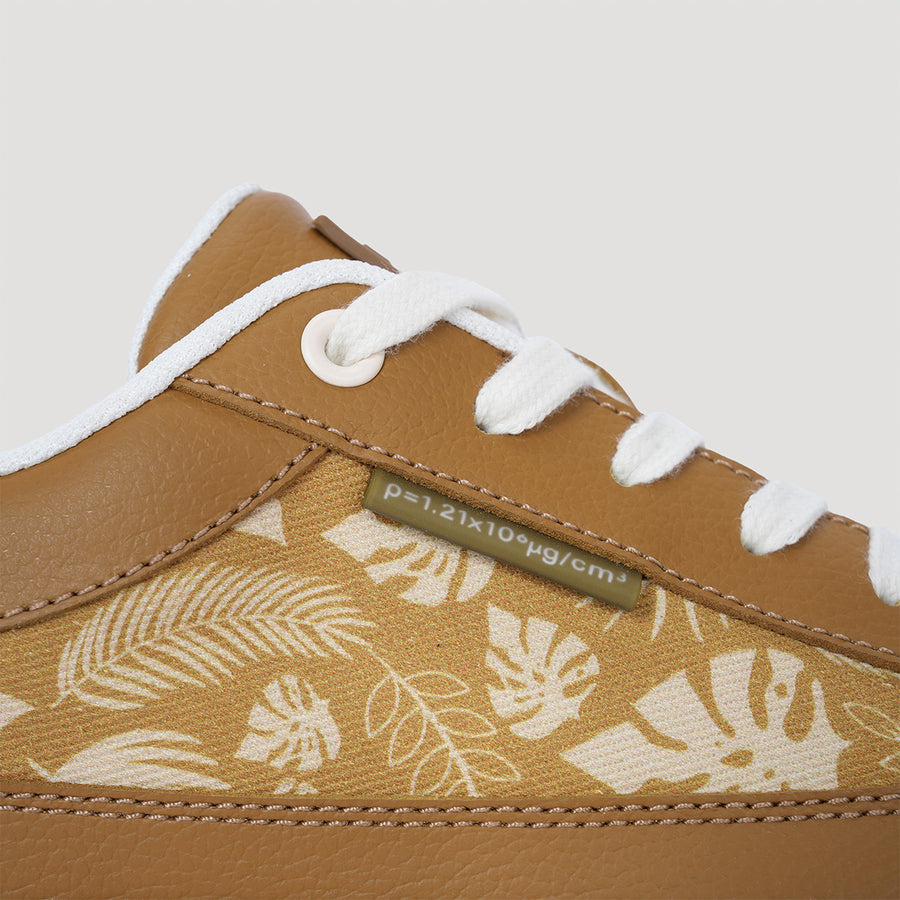TYRES PLATFORM FOLIAGE PRINT SNEAKER - BROWN/BEIGE