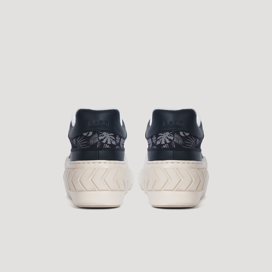 TYRES PLATFORM FOLIAGE PRINT SNEAKER - BLACK/BEIGE