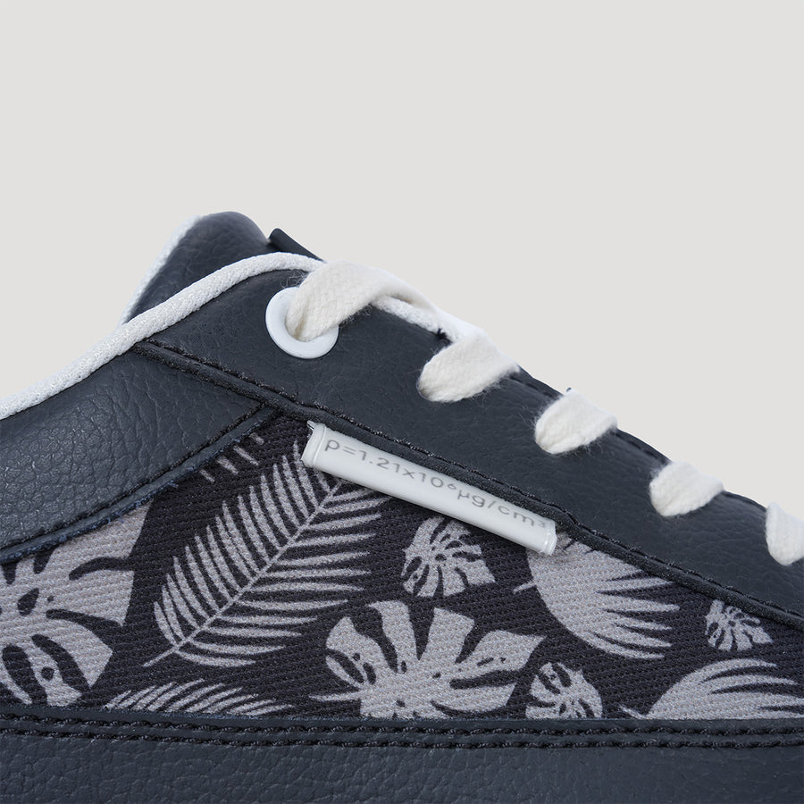 TYRES PLATFORM FOLIAGE PRINT SNEAKER - BLACK/BEIGE