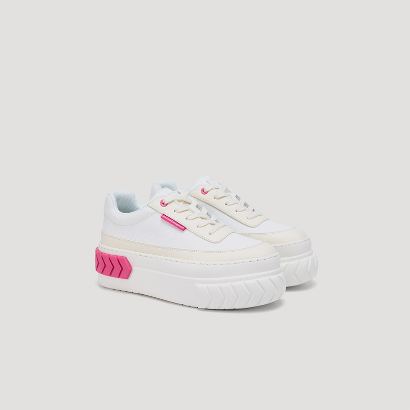 TYRES PLATFORM SNEAKER WITH COLORED TAIL - FUCHSIA/WHITE