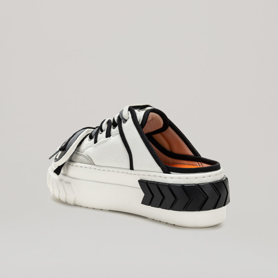TYRES PLATFORM MULTI-LACED MULES - BLACK/WHITE