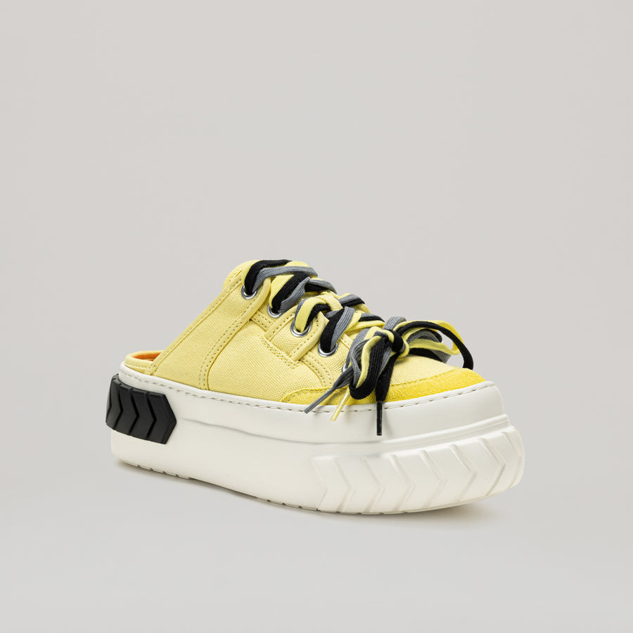 TYRES PLATFORM MULTI-LACED MULES - BLACK/YELLOW