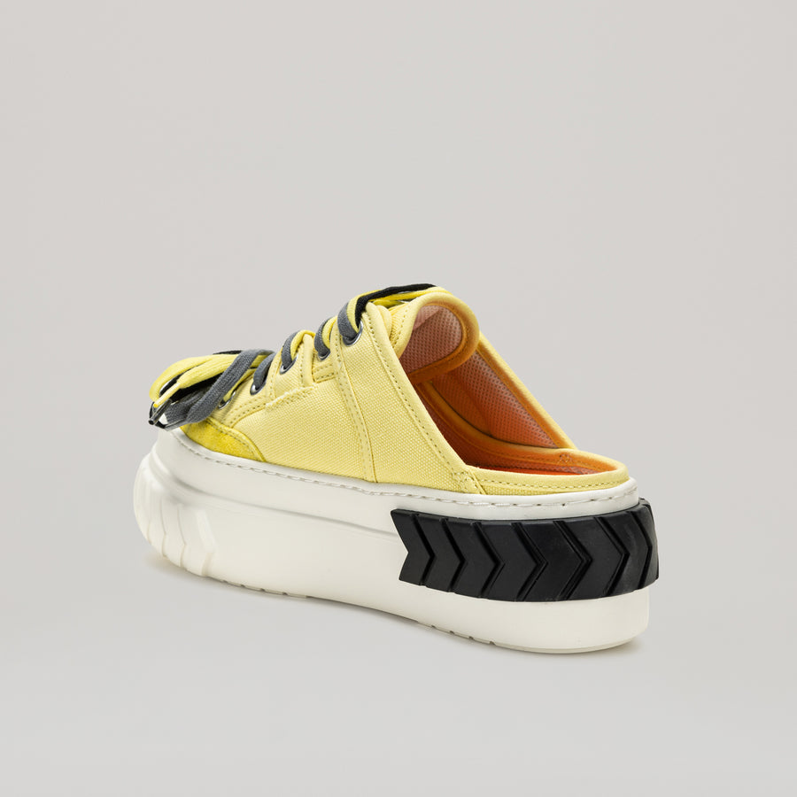 TYRES PLATFORM MULTI-LACED MULES - BLACK/YELLOW