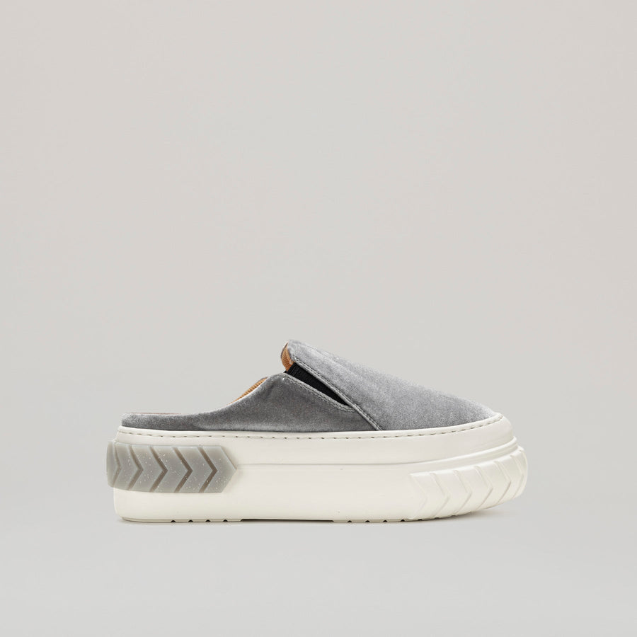 TYRES PLATFORM Mules white silver stylish platform shoes with pleather upper
