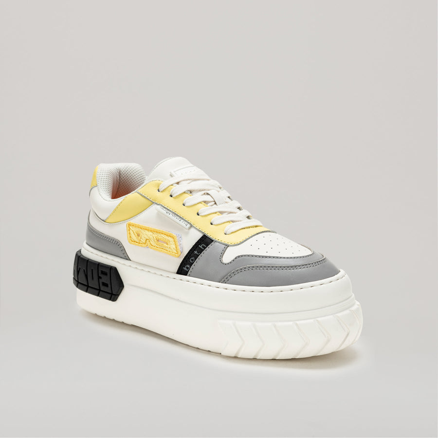both - TYRES PLATFORM BASKETBALL SNEAKER black yellow with pleather upper and stylish design