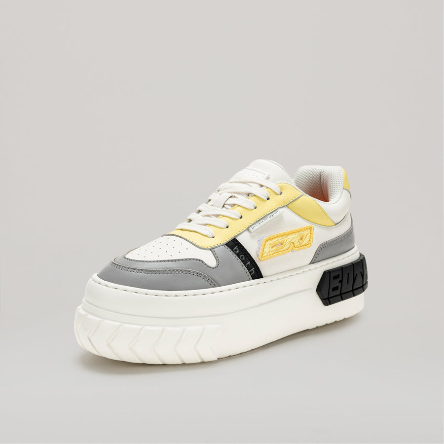 both - TYRES PLATFORM BASKETBALL SNEAKER in black and yellow with pleather upper