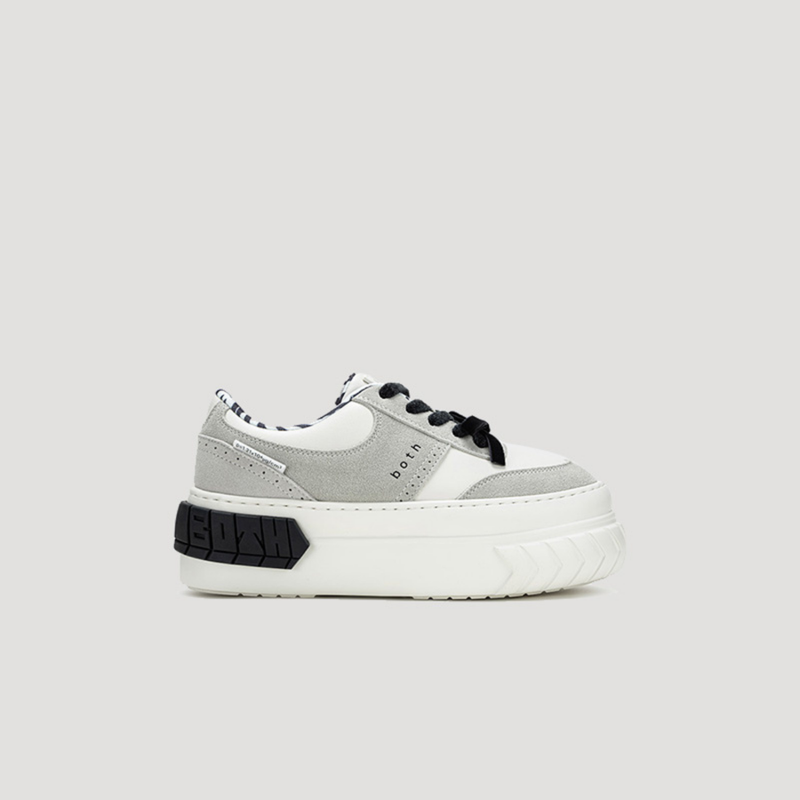 Black and grey TYRES platform sneaker with a sporty design and thick sole
