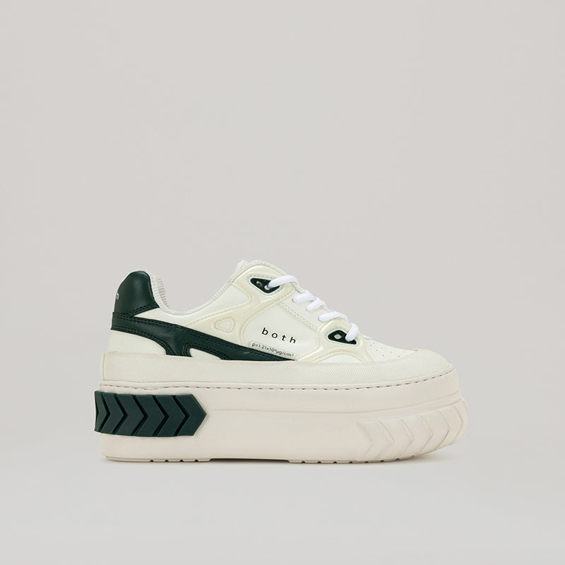 both - TYRES PLATFORM RUNNER white and green platform runner sneakers