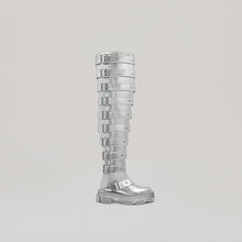  both X Jeanne Friot GAO PLATFORM THIGH HIGH BOOTS-SILVER