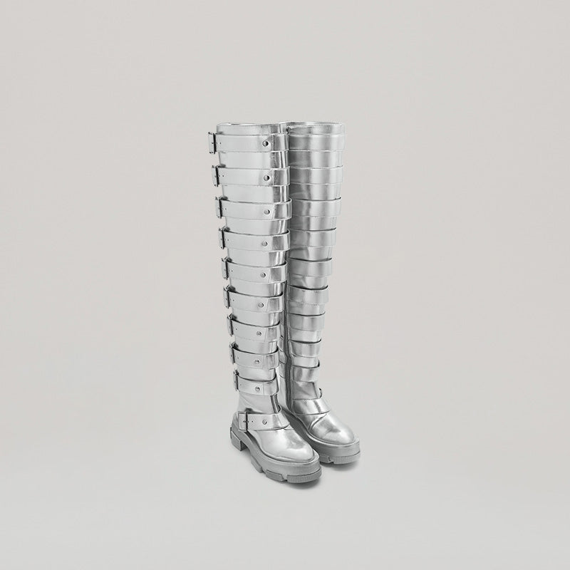 both paris gao platform ブーツサイズ40 both X Jeanne Friot GAO PLATFORM THIGH HIGH BOOTS-SILVER | both