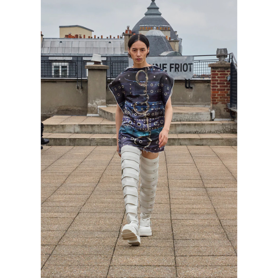 both X Jeanne Friot GAO PLATFORM THIGH HIGH BOOTS - WHITE/WHITE