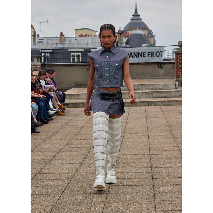 both X Jeanne Friot GAO PLATFORM THIGH HIGH BOOTS - WHITE/WHITE