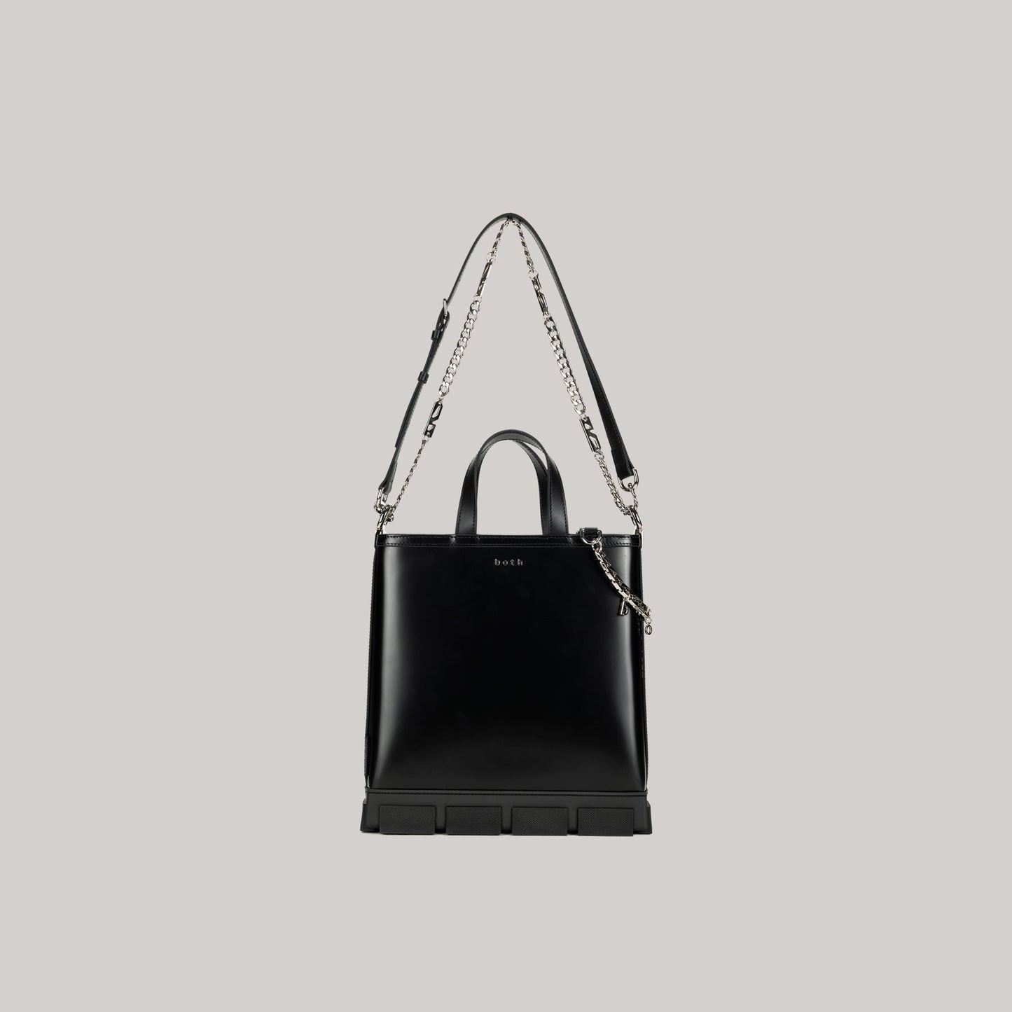 black GAO MINI TOTE BAG with detachable shoulder strap and handles