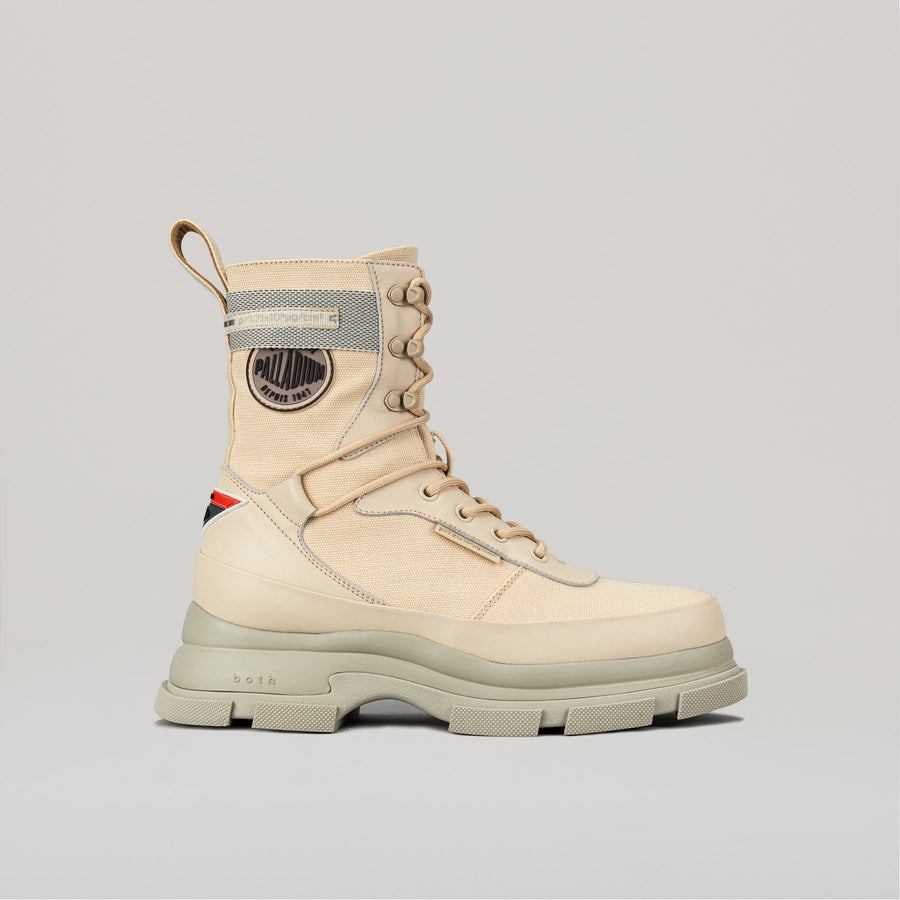both X PALLADIUM GAO EVA high boot in khaki with durable sole and sleek design