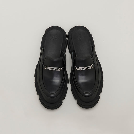 both - GAO LOAFER MULE-BLACK