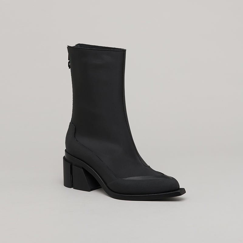 GAO LOW HEEL ZIP - BLACK/BLACK