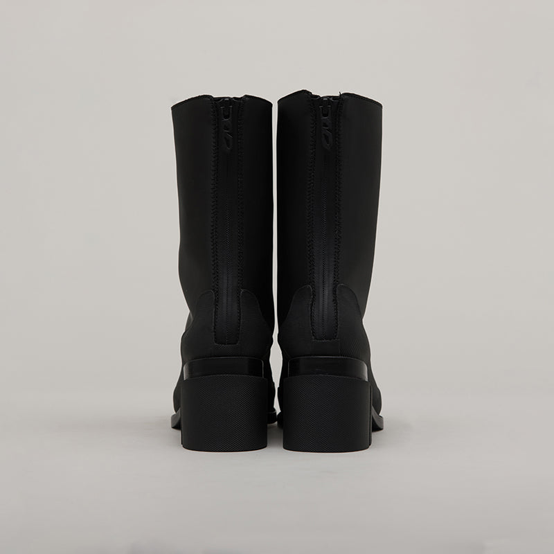 GAO LOW HEEL ZIP - BLACK/BLACK – both paris