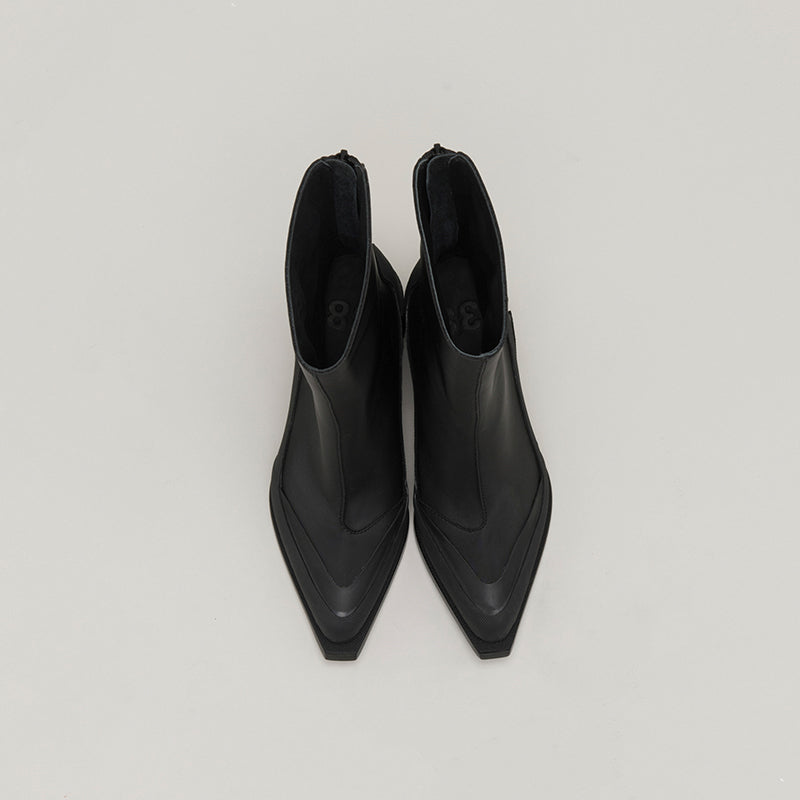 GAO LOW HEEL ZIP - BLACK/BLACK – both paris