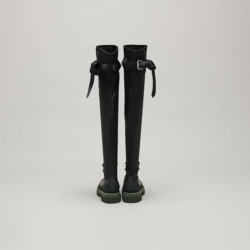 both X MONSE THIGH HIGH - ARMY-GREEN/BLACK