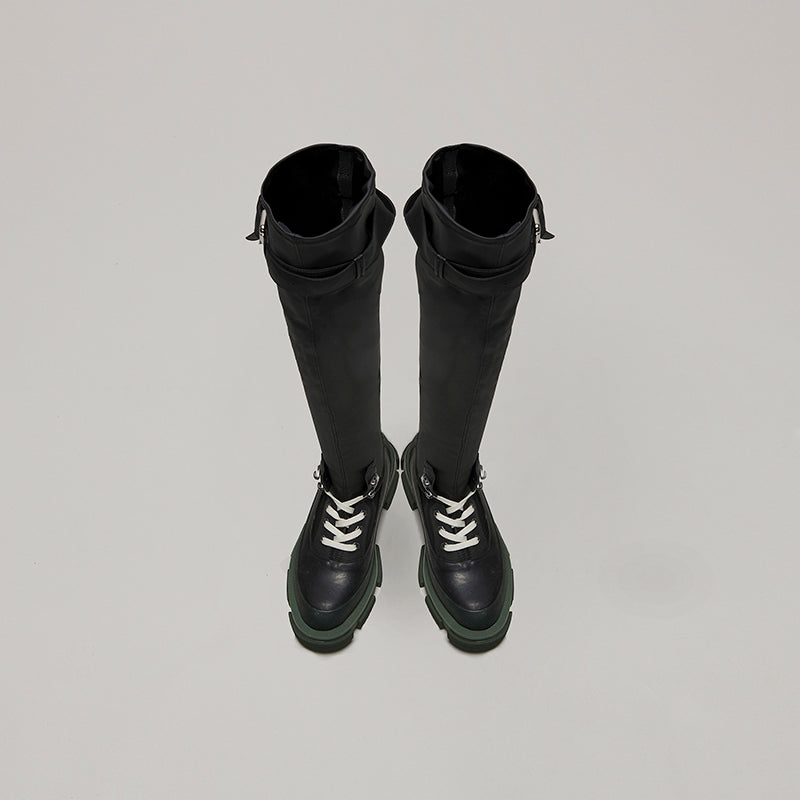 both X MONSE THIGH HIGH - ARMY-GREEN/BLACK