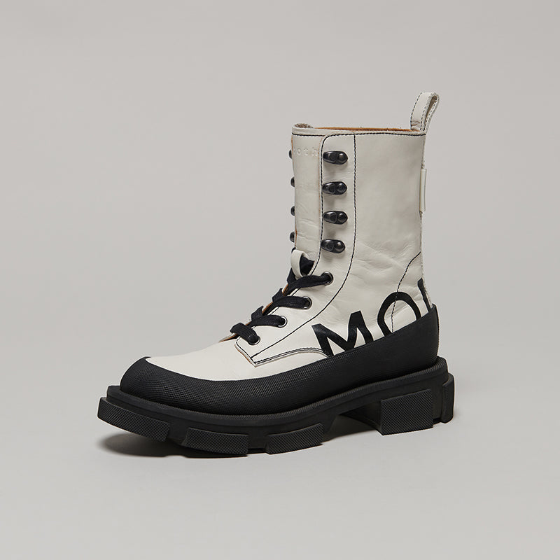 both X MONSE GAO HIGH BOOTS - BLACK/WHITE