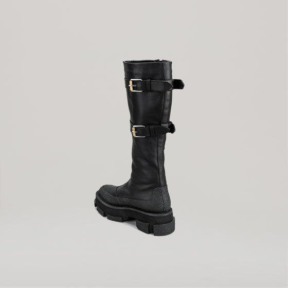 both X DION LEE- GAO PLATFORM KNEE HIGH BOOTS-BLACK