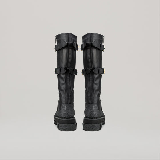 both X DION LEE- GAO PLATFORM KNEE HIGH BOOTS-BLACK