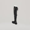 both X DION LEE- GAO PLATFORM THIGH HIGH SHEARLING BOOTS-BLACK