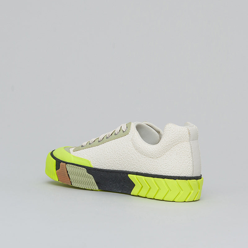 BROKEN-C LOW TOP-STONE - WHITE/NEON-YELLOW