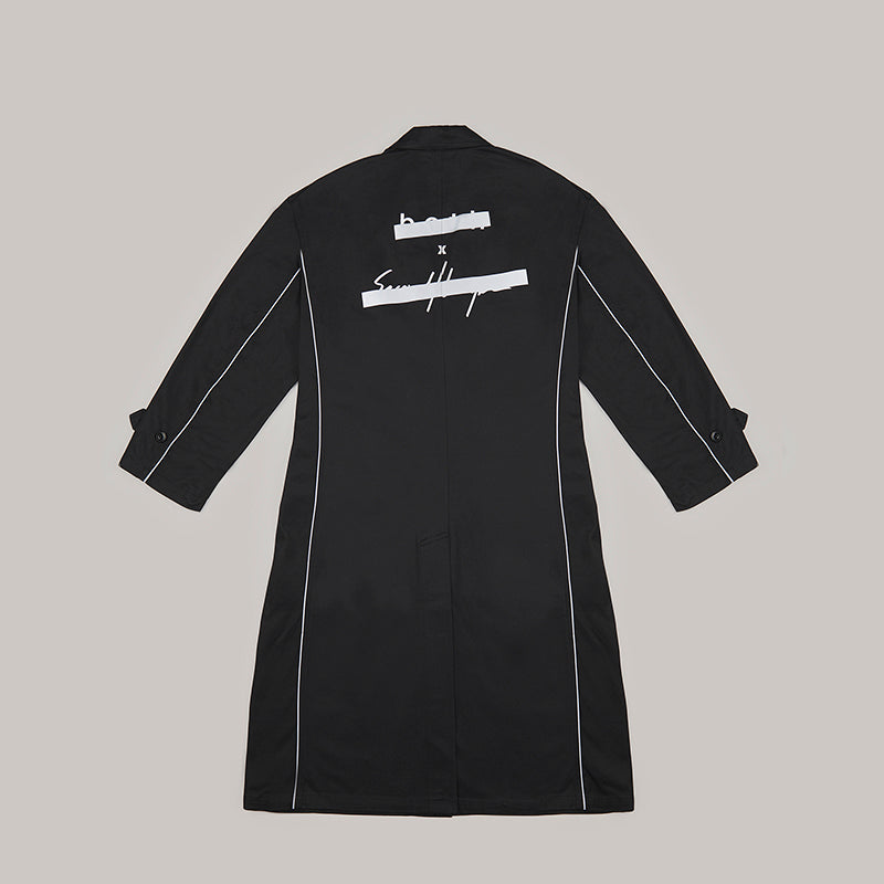 both X SECOND LAYER-SINGLE BREASTED TECHNICIAN COAT - BLACK/BLACK