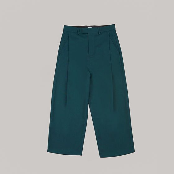 both X SECOND LAYER-WIDE PLEATED PANTS-ARCTIC BLUE
