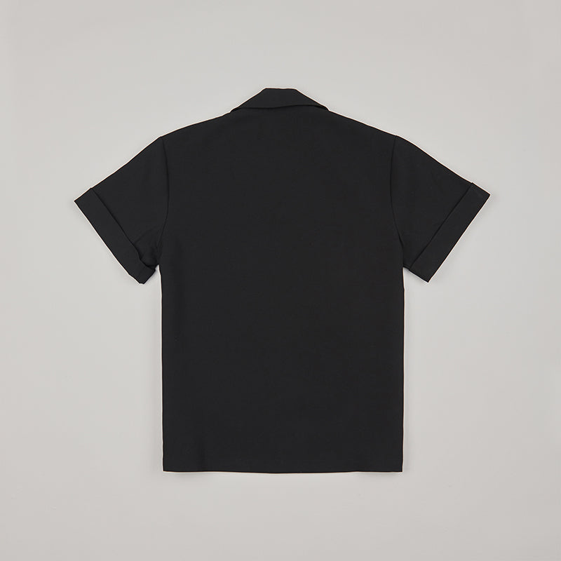 both X SECOND LAYER-POCKET BUTTON DOWN SHIRT - BLACK/BLACK