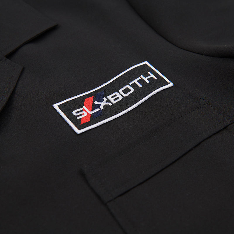 both X SECOND LAYER-POCKET BUTTON DOWN SHIRT - BLACK/BLACK