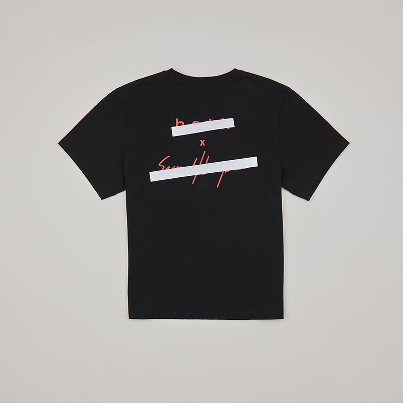 both X SECOND LAYER-CREWNECK LOGO TEE - BLACK/BLACK