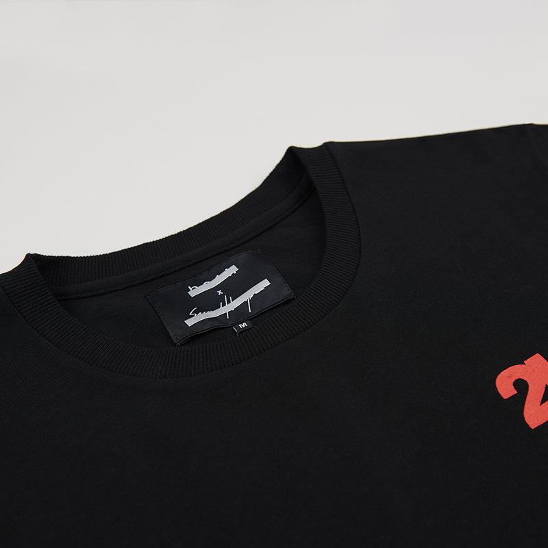 both X SECOND LAYER-CREWNECK LOGO TEE - BLACK/BLACK