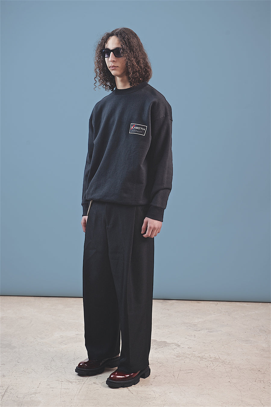 both X SECOND LAYER-CREWNECK SWEATSHIRT - BLACK/BLACK