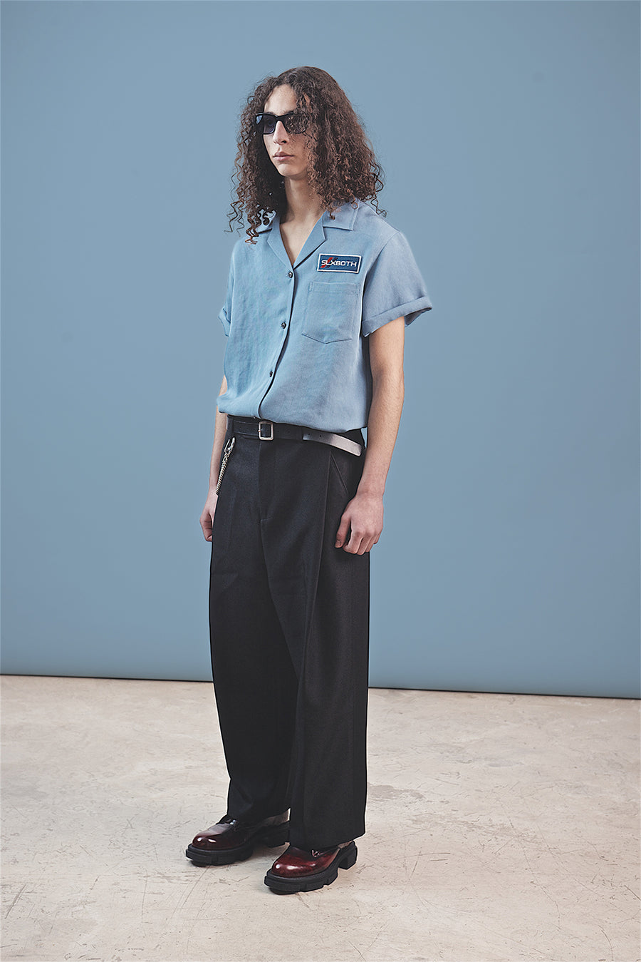 both X SECOND LAYER-POCKET BUTTON DOWN SHIRT - ARCTIC-BLUE/ARCTIC-BLUE