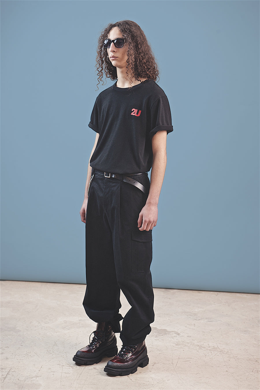 both X SECOND LAYER-CREWNECK LOGO TEE - BLACK/BLACK