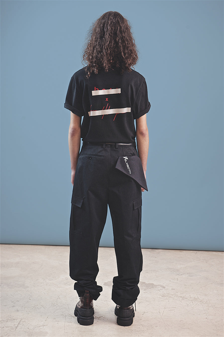 both X SECOND LAYER-CREWNECK LOGO TEE - BLACK/BLACK