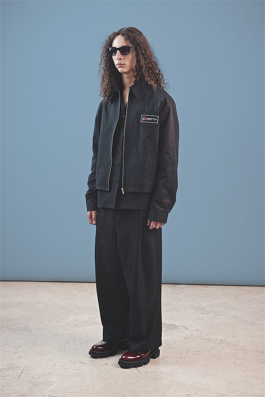 both X SECOND LAYER-LS BLOUSON - BLACK/BLACK