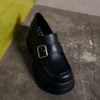 both x CHARLES & KEITH-PLATFORM BUCKLED LOAFERS-BLACK