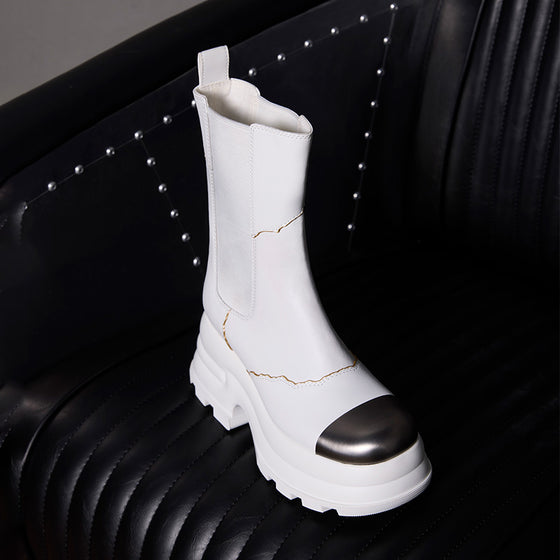 both x CHARLES & KEITH-CHELSEA BOOTS-WHITE