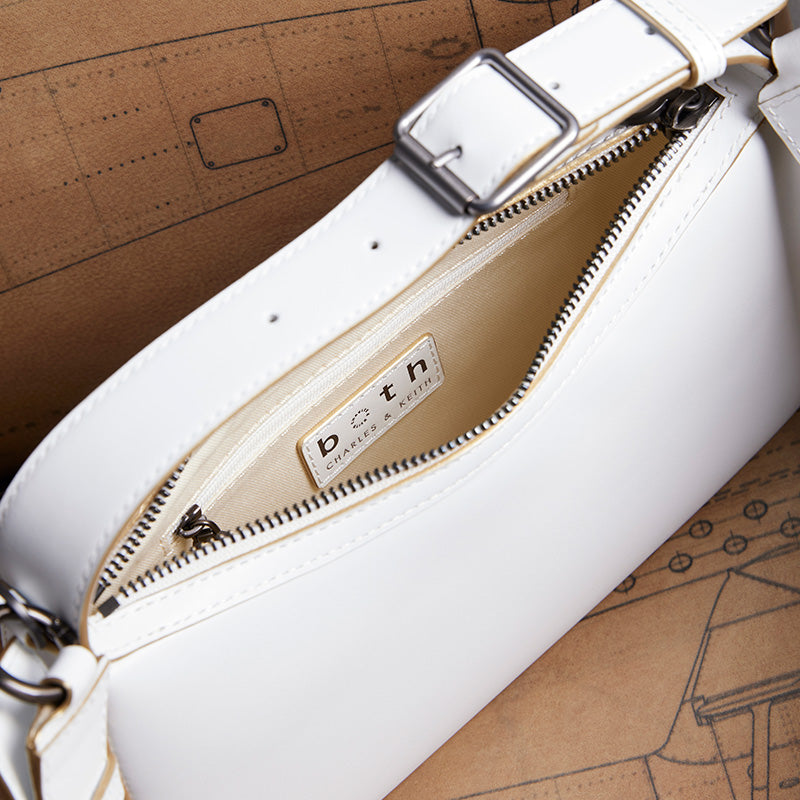 both x CHARLES & KEITH-EMBELLISHED BAG - WHITE/WHITE